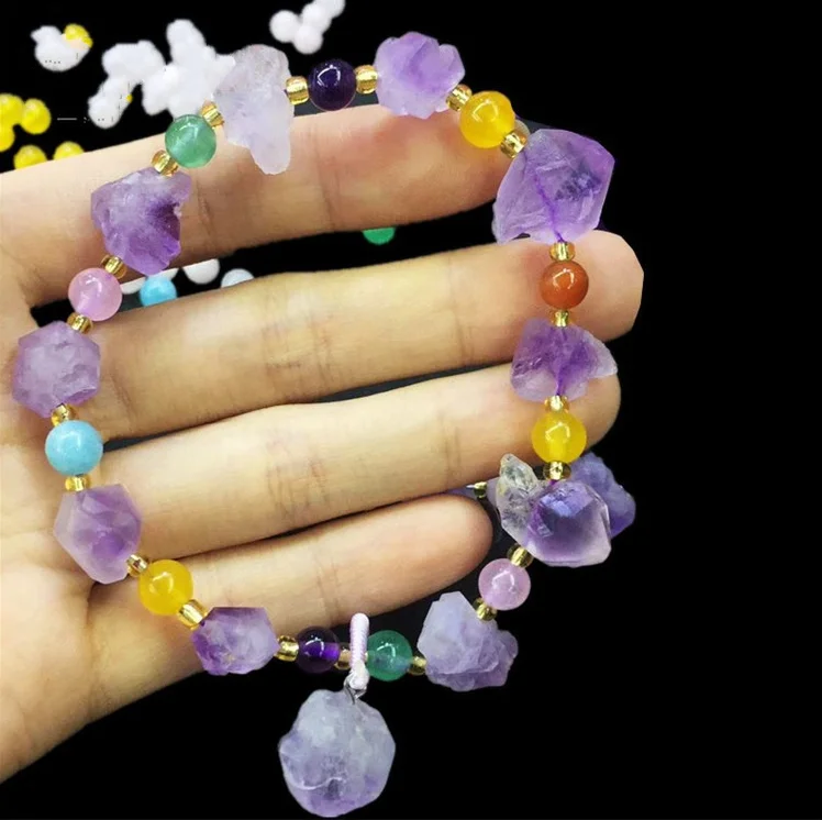 Натуральный Лавандовый аметистовый браслет женщина отправляет друзей чтобы