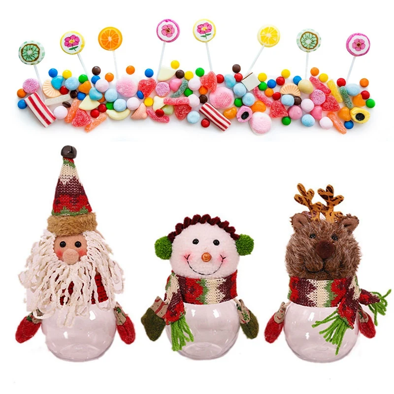 Рождественские конфеты сумки чулки прозрачная бутылка подарок на Рождество