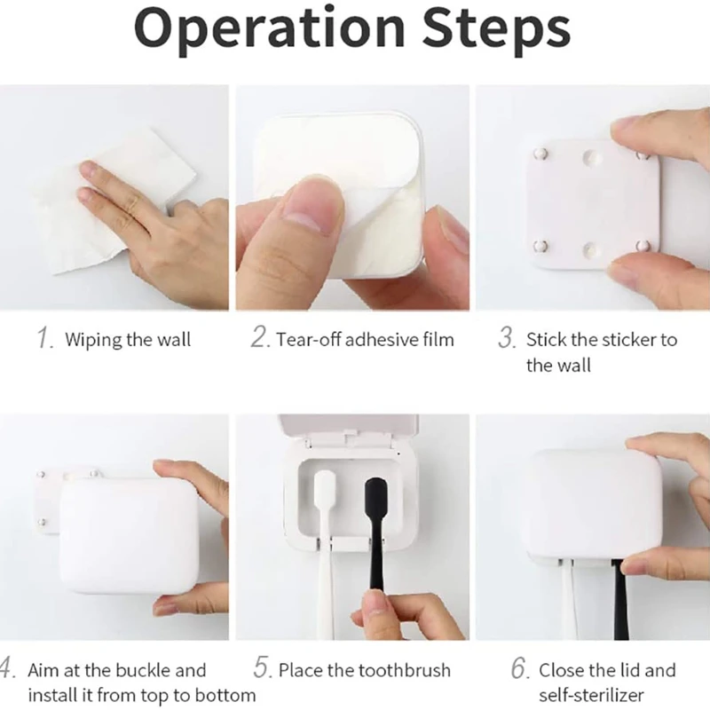 Двойной слот UV светильник Зубная щётка дезинфекции перфорация держатель Зарядка
