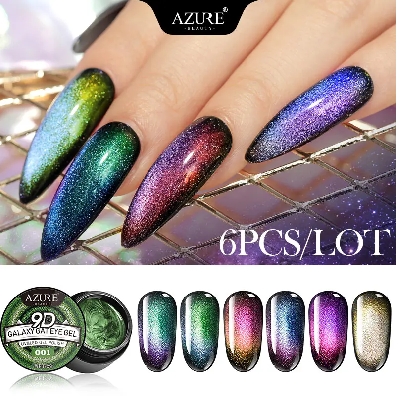 Modelones 7 шт./лот Хамелеон кошачий глаз светодиодный Гель-лак для ногтей впитывающий