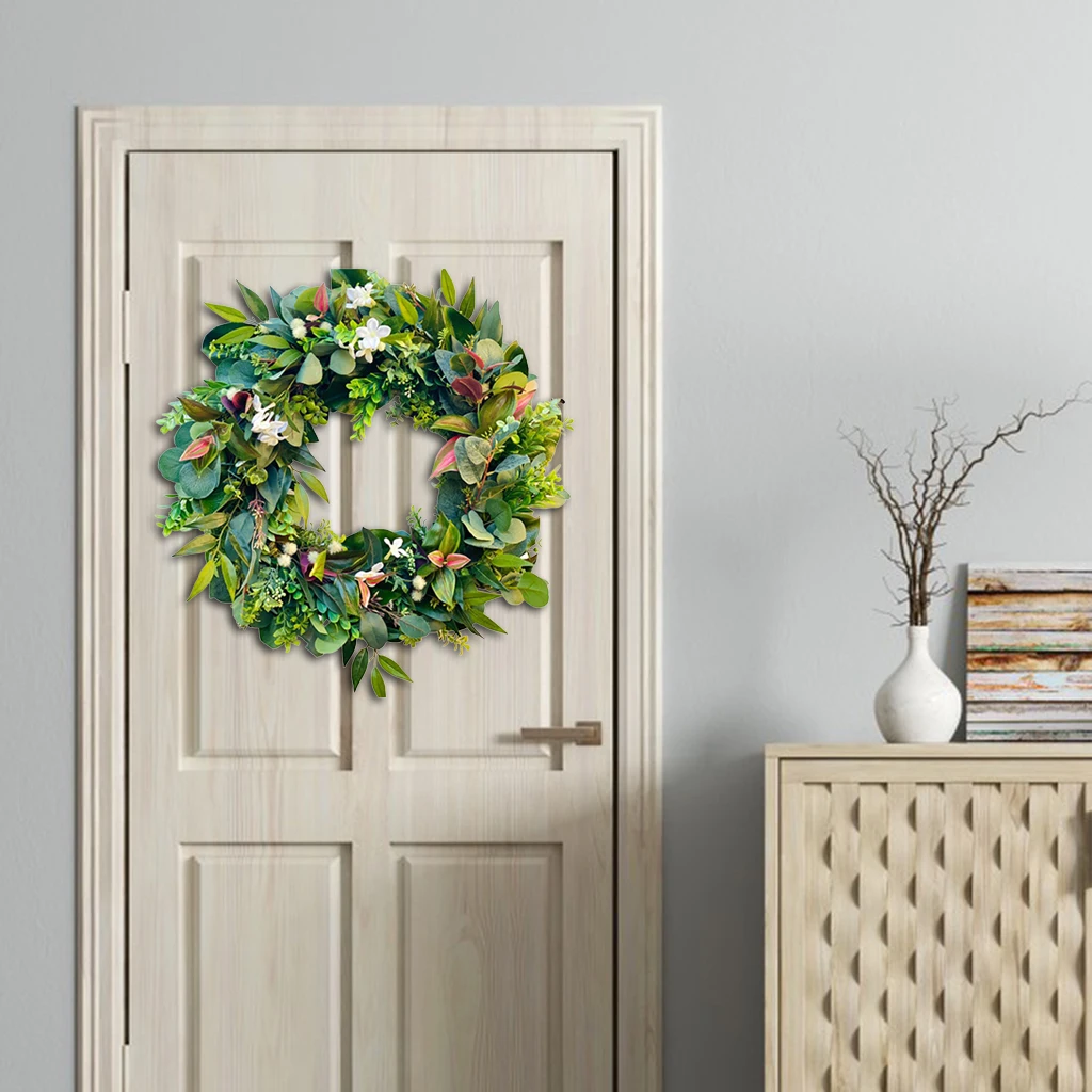 

Greenery Eucalyptus Wreath Front Door Flower Garland for Indoors Outdoors