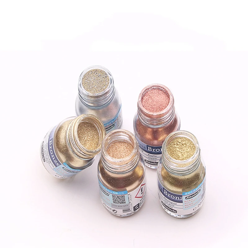 Немецкая твердая Акварельная пигментная пудра 20 мл бронзового золотого