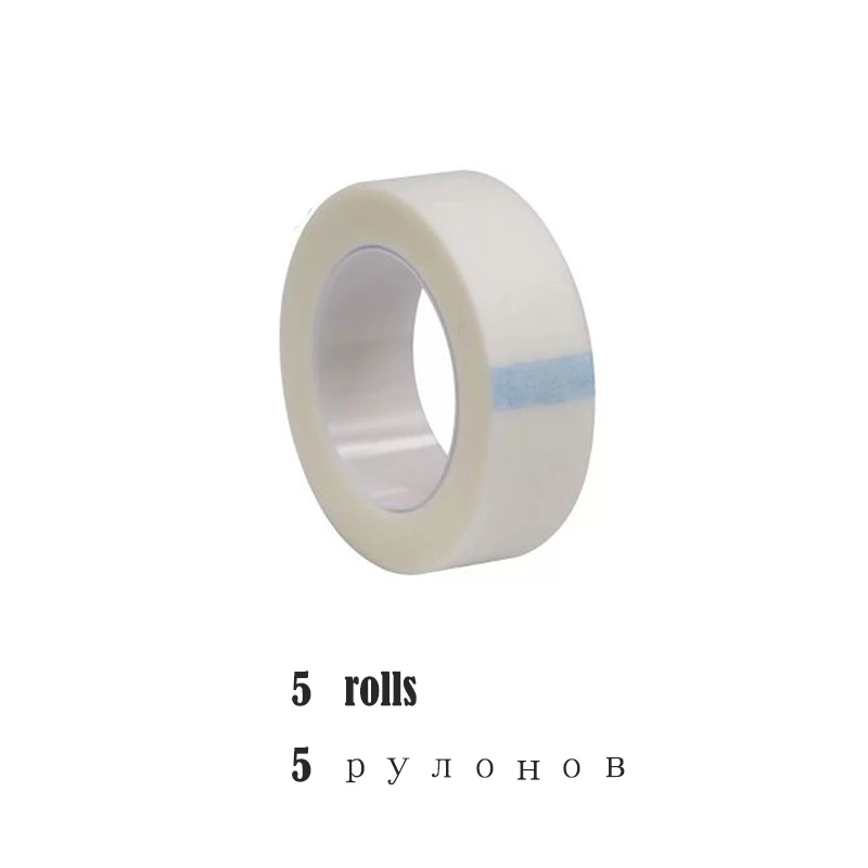 5 Rolls Tape 50 шт накладки для наращивания ресниц бумажные патчи для наращивания для глаз наклейки для ресниц под накладками для глаз без ворса увлажнение век бумажные патчи - Цвет: 5 Rolls Tape