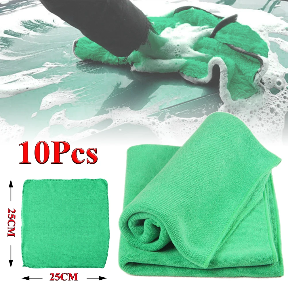 

10x Microfiber Washcloth Car Care Cleaning Towels Soft Cloths Tool Accessories