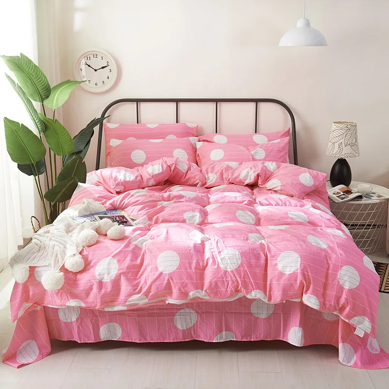 

Washed cotton four-piece bedding, naked sleeping sheets, duvet cover, bedding