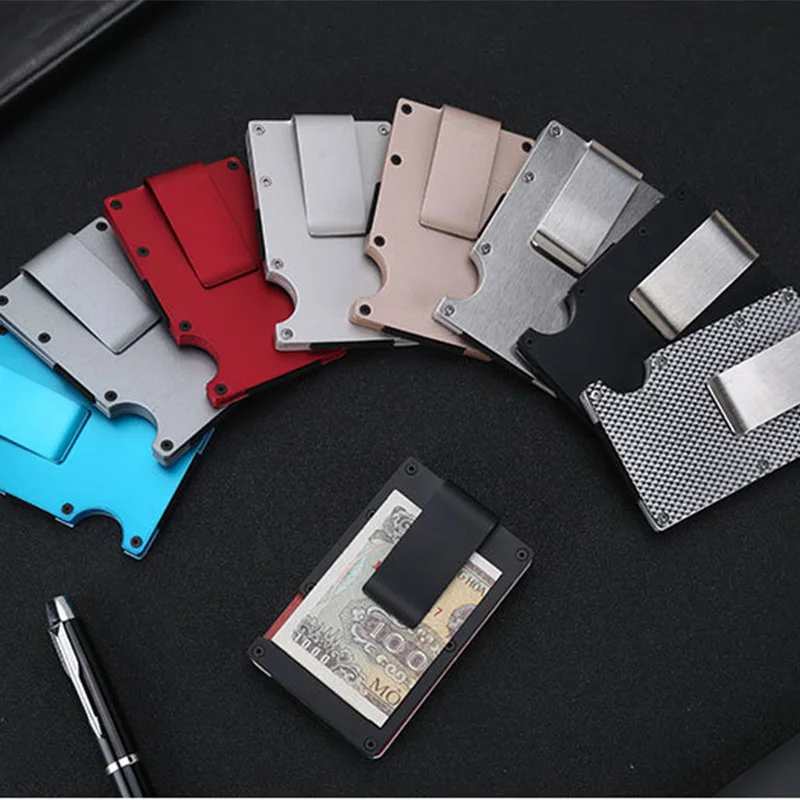 

Men Women Credit Card Holder Anti Protect Blocking Rfid Wallet Portable ID Card Holder Clip Porte Carte Travel Metal Case