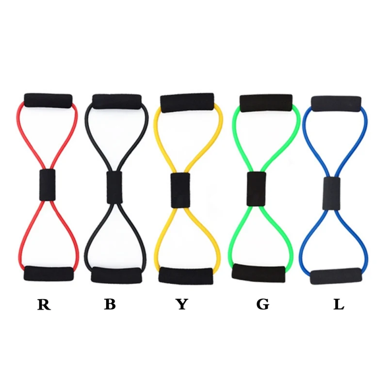 

2020 Hot Yoga Gum Fitness Resistance 8 Word Chest Expander Rope Workout Muscle Fitness Rubber Elastic Bands for Sports Exercise