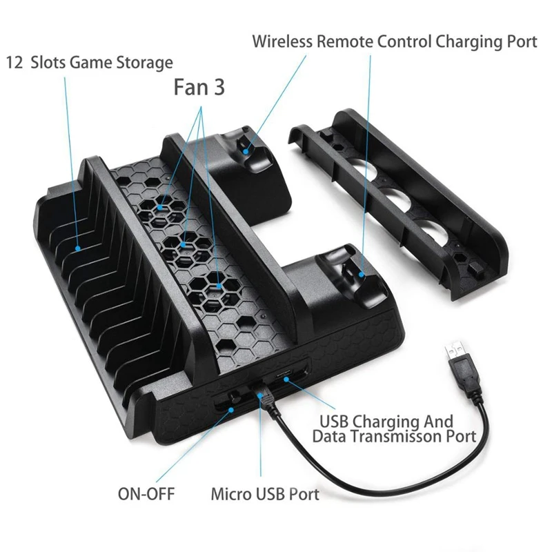 support fan stand for sony ps4 slim pro game console playstation play station ps 4 controller accessories cooler gamepad on base free global shipping