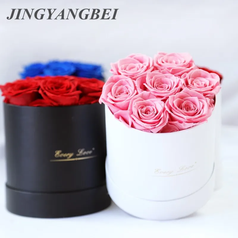 

High Quality 7pcs 4-5CM Preserved Eternal Roses with Box New Year Valentine's Gifts Forever Everlasting Rose Wedding Decoration