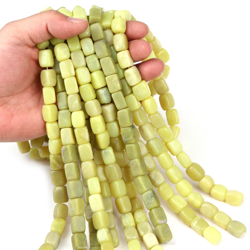

Hesiod 11*14mm Irregular Square Yellow Lemon Natural Stone Loose Spacer Beads DIY Bracelet for Women Needlework Jewelry Making
