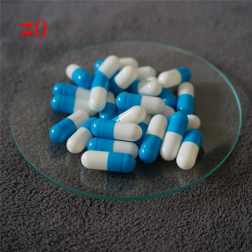 

0#1000~10000pcs Blue-White High quality hard gelatin empty capsules,0 size hollow gelatin capsules ,joined or separated capsules