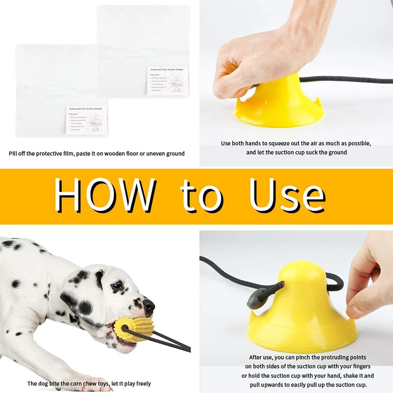 

Tug of War Interactive Dog Toys Double Suction Cup Corn Food Pet Toys Rope Bite Resistant Puppy Game Anxiety Calming