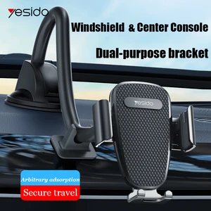 yesido car phone holder bracket mount cup holder universal car mount mobile suction windshield phone locking car accessories free global shipping