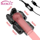 Мужской Вибратор IKOKY, Мужской мастурбатор, вибратор для пениса, кольцевой вибратор для тренировки головки, задержка эякуляции, мастурбация, интимные игрушки