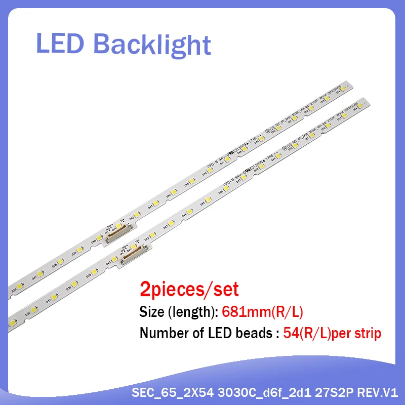 10 шт./лот 54LED светодиодная подсветка для Sam sung UN65MU6290VXZA UN65MU6290 BN96 44814A SEC 65 2X54 3030C FL689480