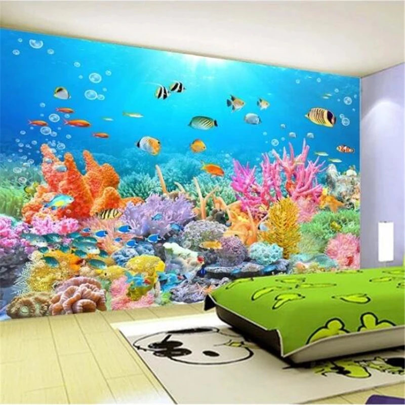 Пользовательские обои 3d подводный коралловый риф фон для телевизора гостиной