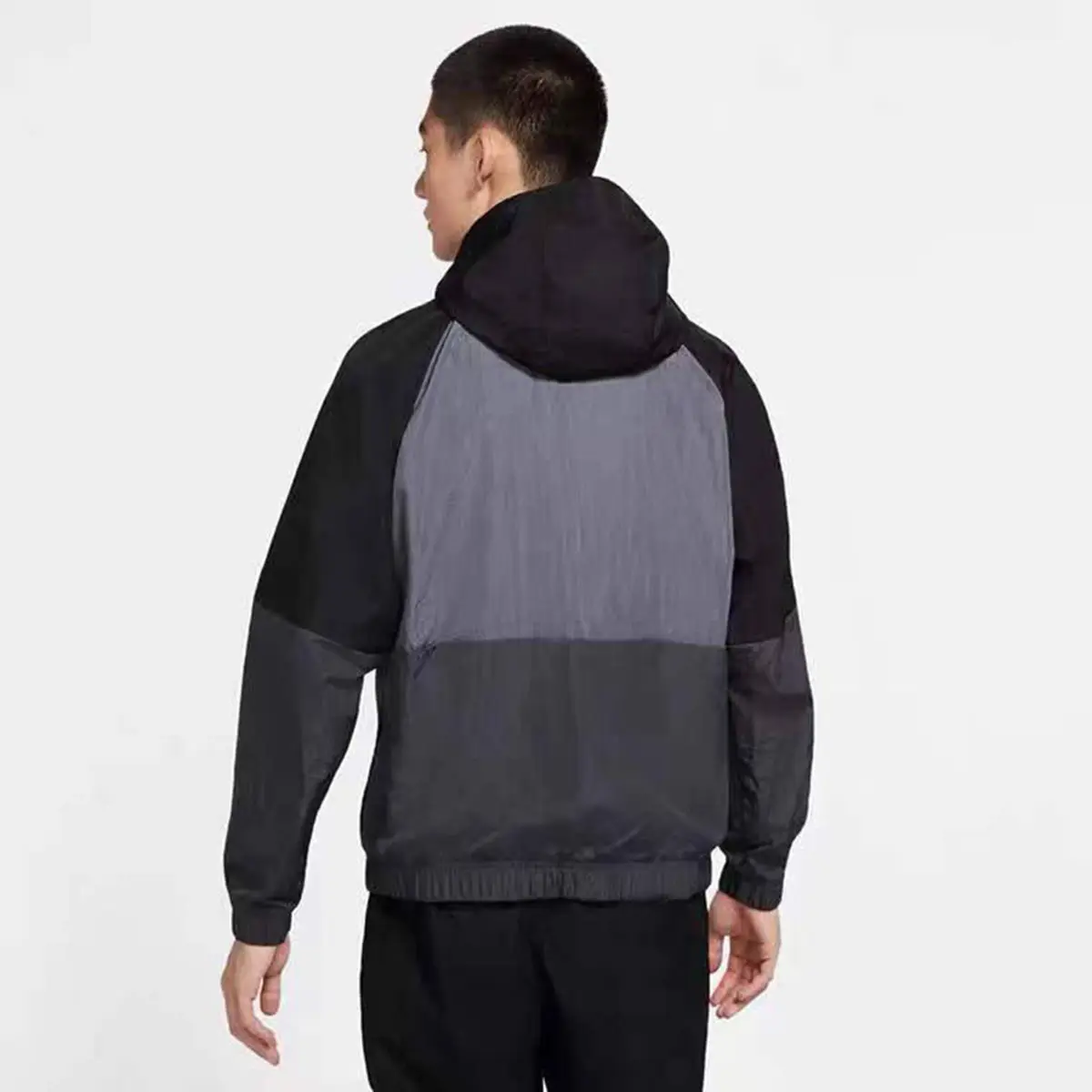 

Men's and women's casual pullover windbreaker stitching hooded fashion street style