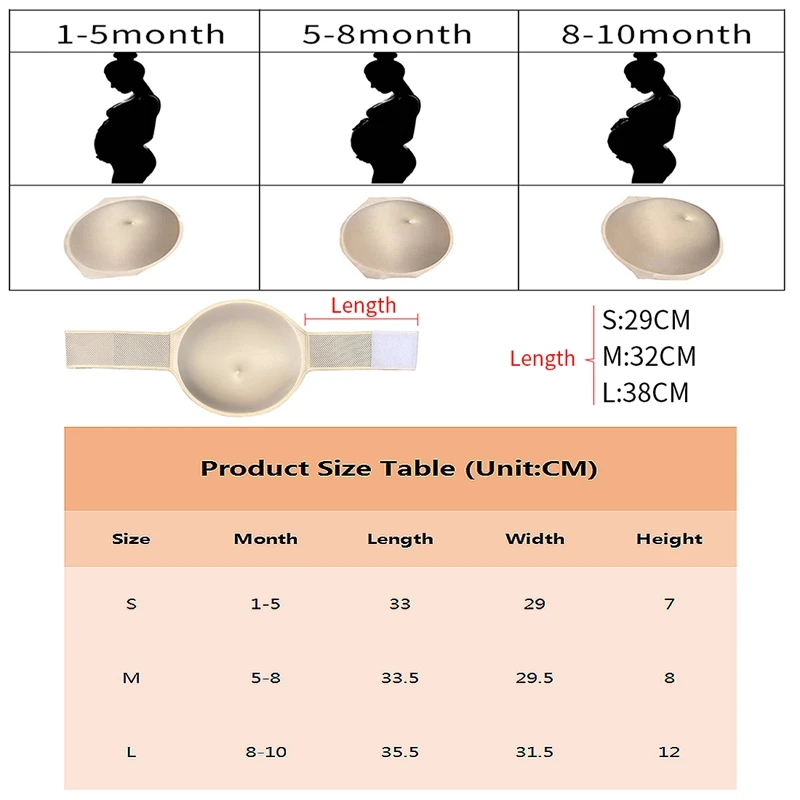 

Sponge Belly Pregnant Women Fake Abdomen Multipurpose Performance Props Soft Breathable Fake Sponge Belly Adjustable Intimates