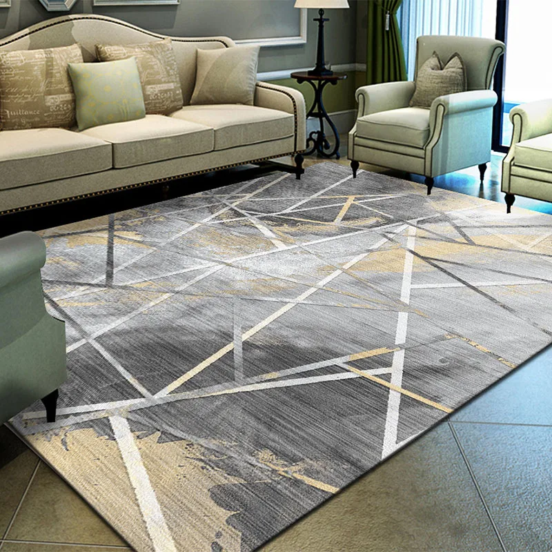 Large Big Area Rugs Modern Polyester Soft Carpets For Living Room Bedroom Metal Style Home Carpet Floor Door Mat Alfombra | Дом и сад