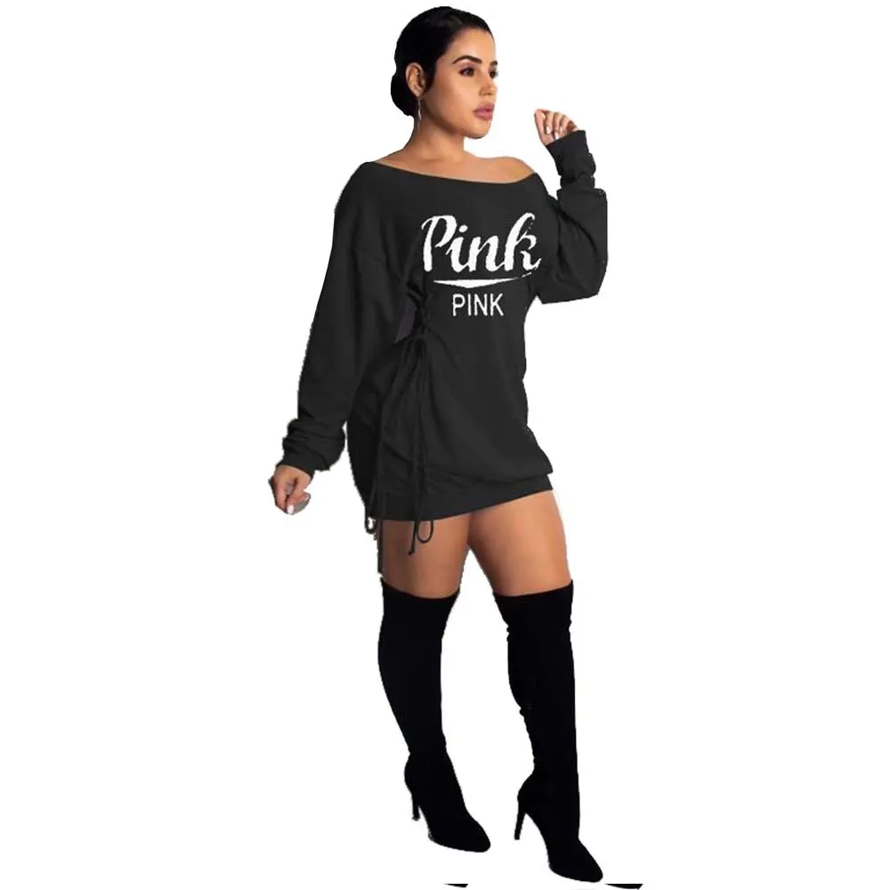 

Letter Pink 2021 Hot Sale New Design style Women Casual Clothing Sweatwear Sweet Sexy Fashion Soft Good Fabric cool soft P1045
