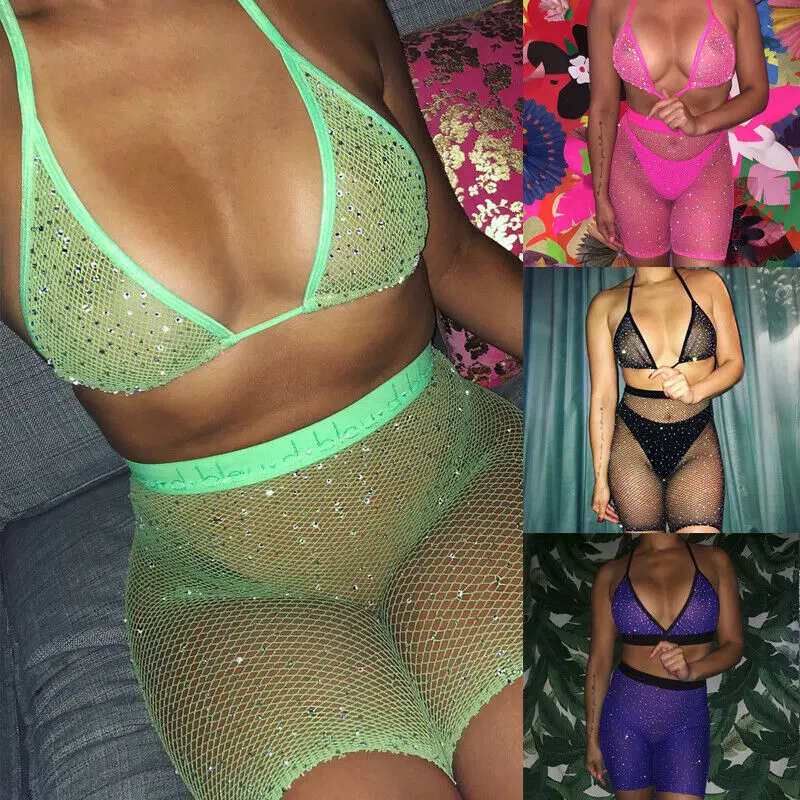 Бюстгальтер сетчатый Женский с высокой талией Прозрачное Бикини 2020 | Женская