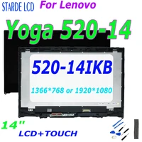 genuine 14 inch for lenovo yoga 520 14 80x8 520 14ikb lcd display touch screen digitizer assembly with frame flex 5 1470 lcd