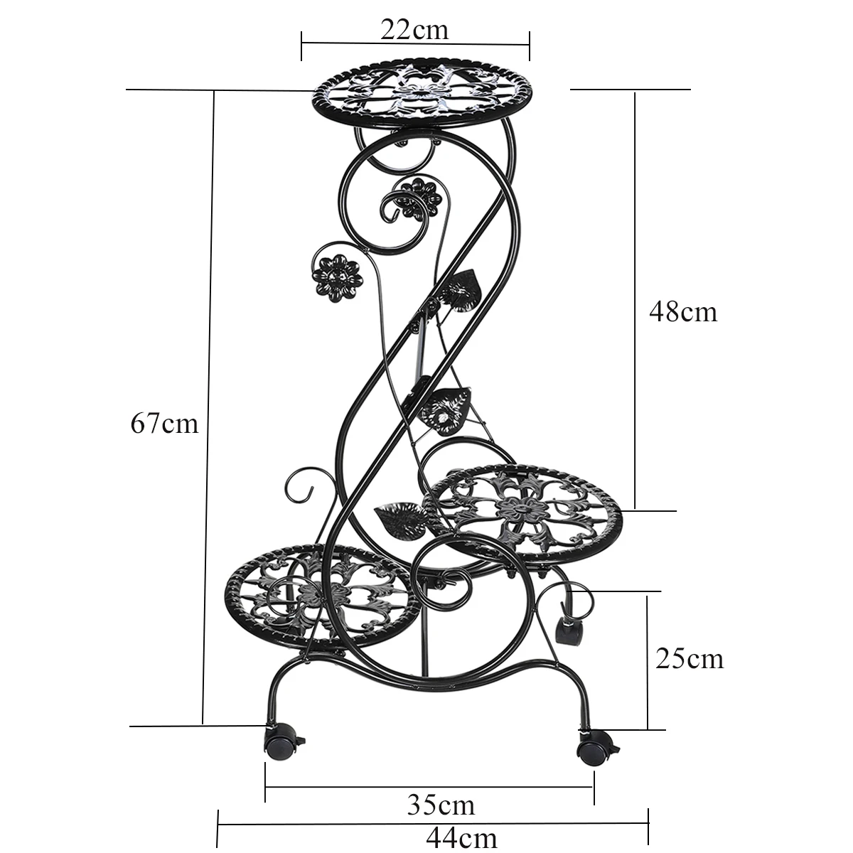 

3 Tier Metal Plant Stand Flower Rack Pot Storage Rack Display Shelf Holder Home Indoor Outdoors Decor Garden Balcony
