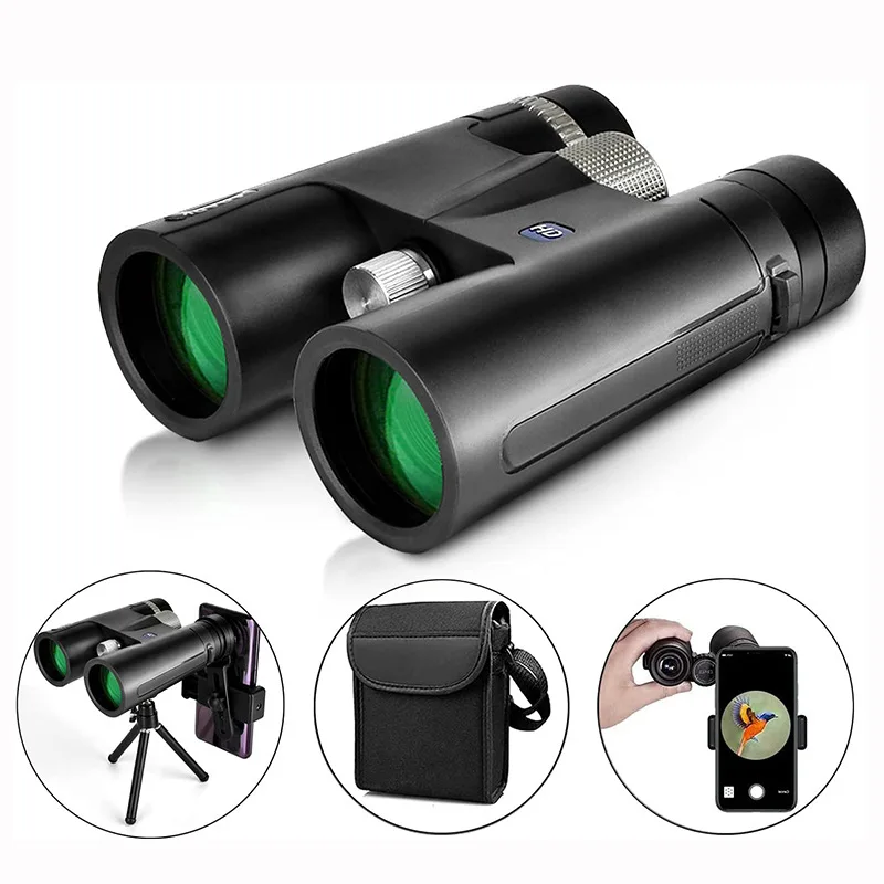 

12x42 Binoculars Hunting And Tourism BAK4 Prism FMC Coating HD Professional Powerful Military Telescope Visible At Low Light -40