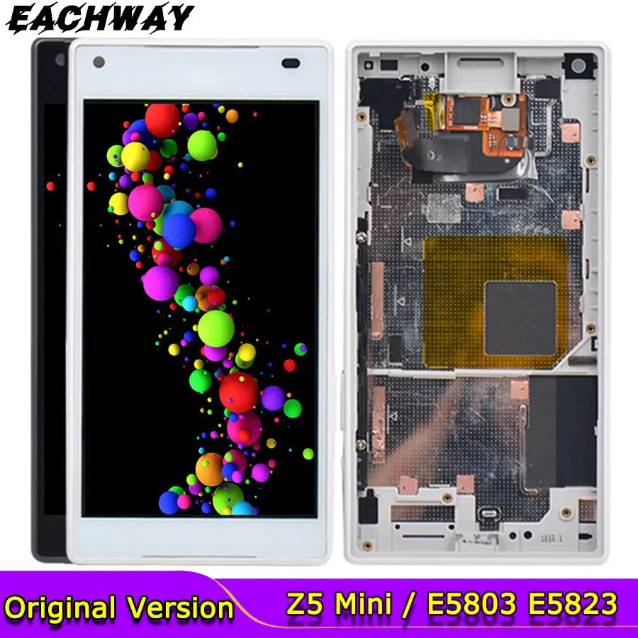 

New For SONY Xperia Z5 Compact LCD Display With Frame Touch Screen Digitizer Assembly E5803 E582 For 4.6" SONY Z5 Mini LCD
