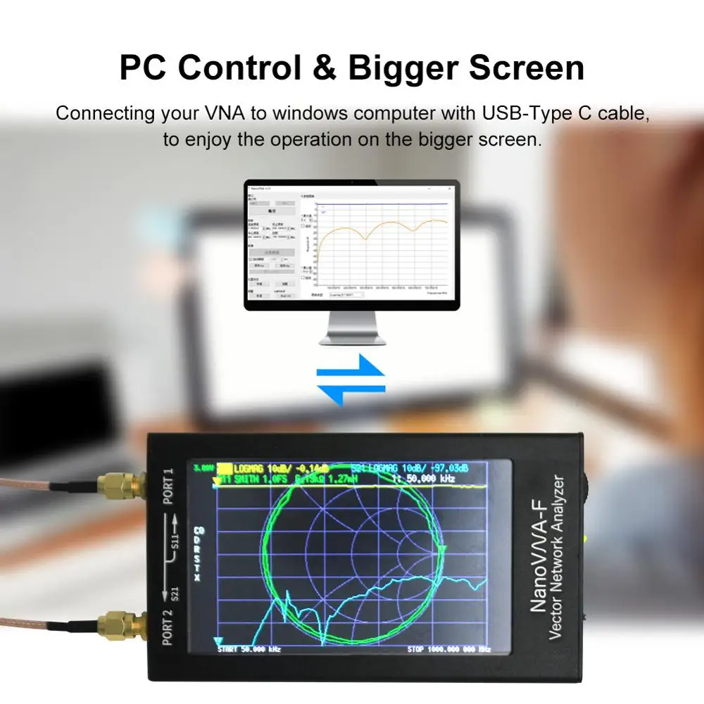 Последний NanoVNA-F VNA HF VHF UHF векторная сеть антенный анализатор + 4 3 дюйма IPS LCD 2020 |