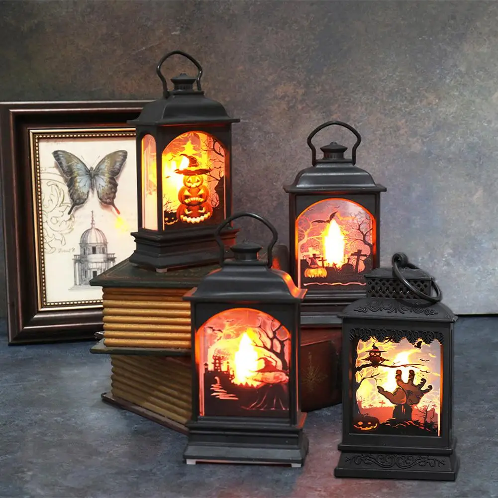 Портативные светодиодные фонари на Хэллоуин подвесной светильник в виде тыквы