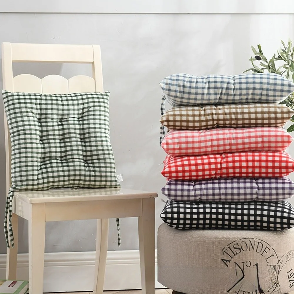 

40cm Household Crystal Velvet Plaid Cushion Indoor Floor Cushion Home Office Chair Car Pads Pillow Office Cushion Decor Home
