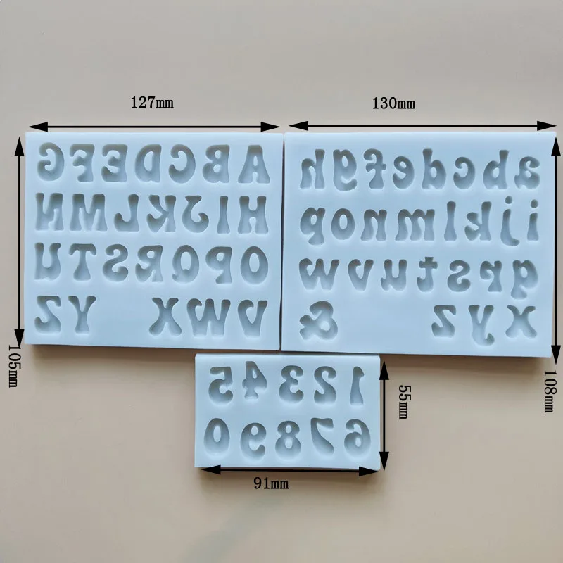 

Silicone mold for uppercase and lowercase letters DIY digital fondant chocolate cake decoration tool Modeling baking mold