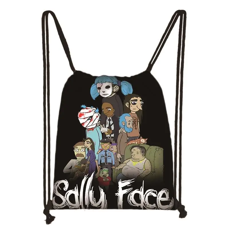 Hot Game Sally Face Drawstring Bag Boy Girl Storage Bags Teenager Women Men Casual Backpack Knapsack Travel Beach Bags
