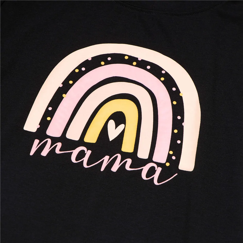 NASHAKAITE/Одинаковая одежда для мамы и дочки семейная футболка с надписью mini принтом