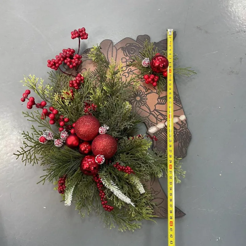 Colgador navide&ntilde;o de puerta de madera, corona de cabeza de caballo, guirnalda de pollo, decoraci&oacute;n, porche de bienvenida, adornos colgantes delanteros, Acci&oacute;n de Gracias-1