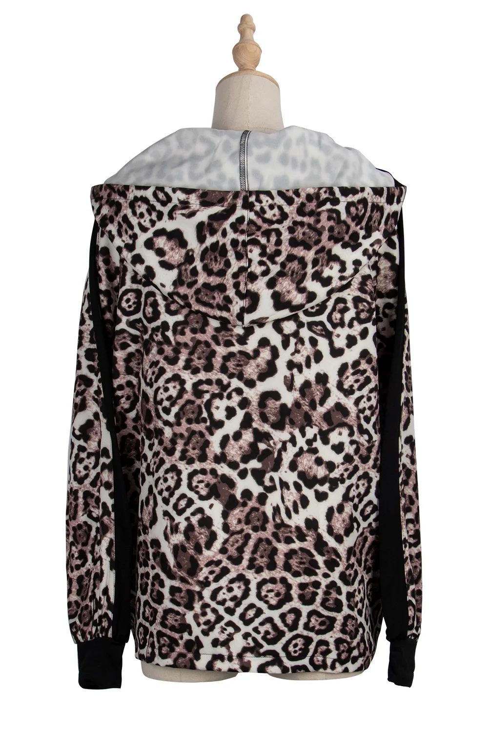 

Women Leopard Patchwork coats and Jackets 2020 New Spring Autumn Zipper Hooded Coats Female Casual Outwear Chaqueta mujer