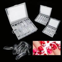 1 types 1 box 120 pcs transparent manicure piece adjustable length full coverage fake uv gel nail art no trace crystal manicure