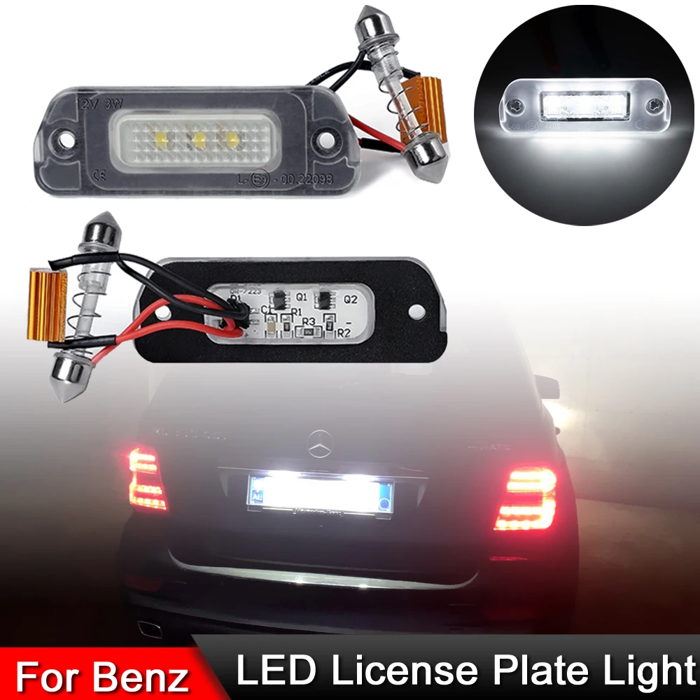 

1 пара для Benz ML-Class W163 GL-Class X164 R-Class W251/V251, высокая яркость, белый светодиод, светильник номерного знака, лампа