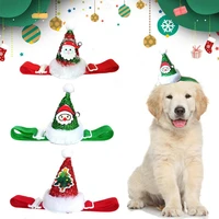 lovely pet headwear christmas series pattern soft texture pet dogs christmas cap dogs hat pet hat