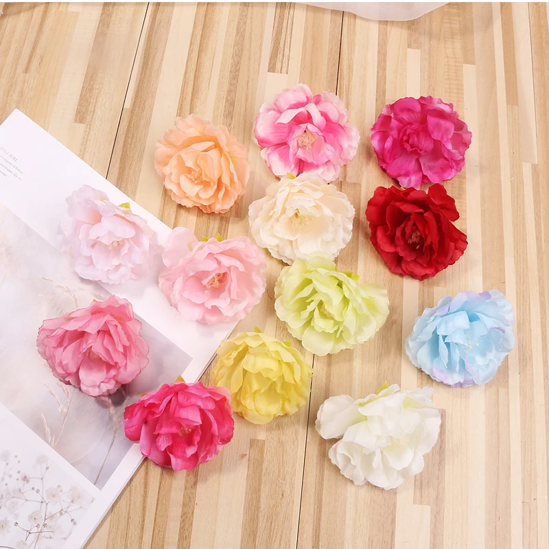 5 шт. 6 см искусственные розы пионы шелковые цветы DIY свадьба сценическая фоновая