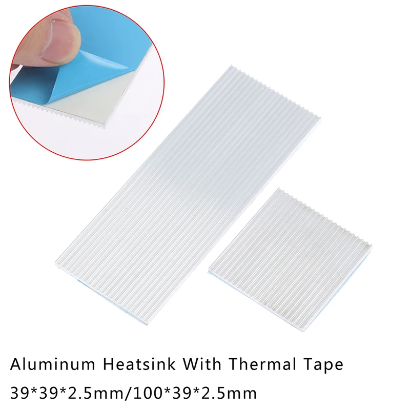 1Pc Aluminum Heatsink Cooling Pad LED IC Chip Cooler Radiator Heat Sink 39*39*2.5mm 100*39*2.5mm