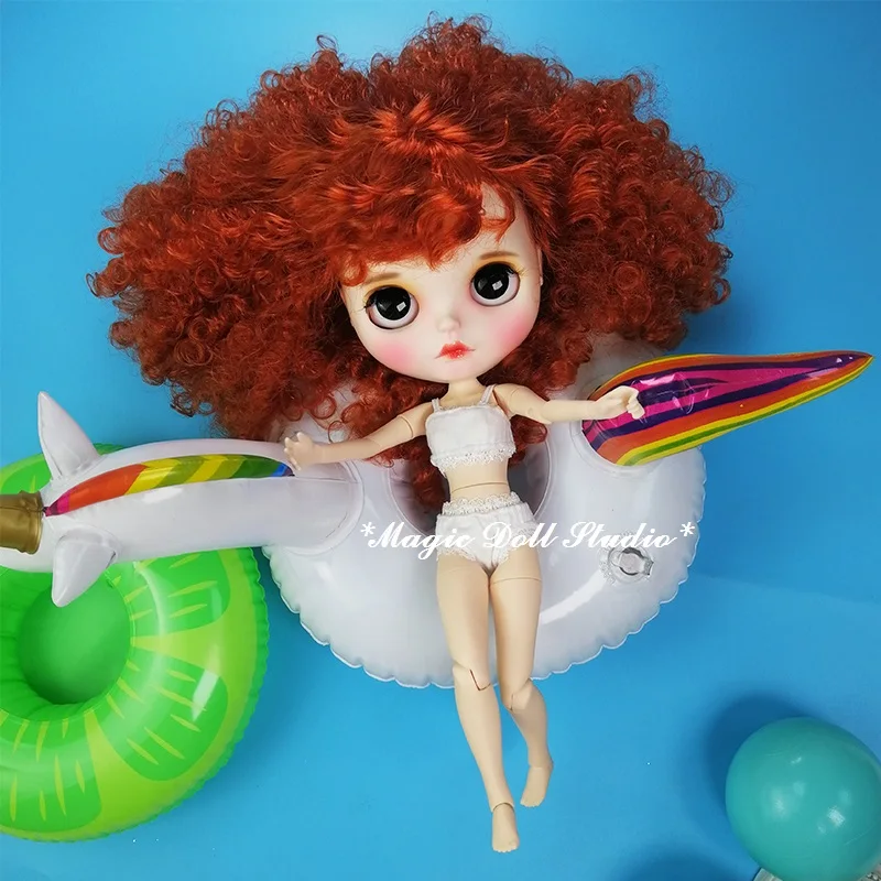 [MK005] Новинка светильник для куклы Blythe макияжа с красными завитыми волосами лицом