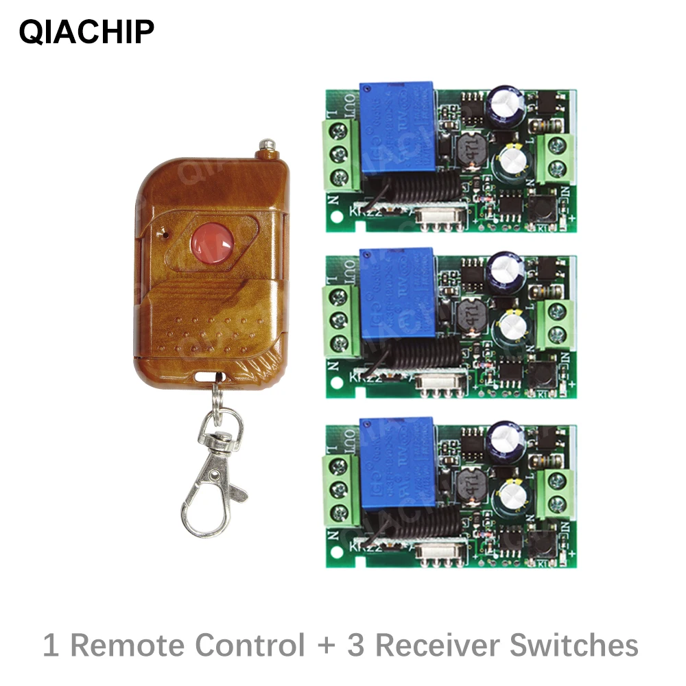 QIACHIP 433 МГц беспроводной переключатель дистанционного управления AC 85V ~ 250V 110V 220V 1CH