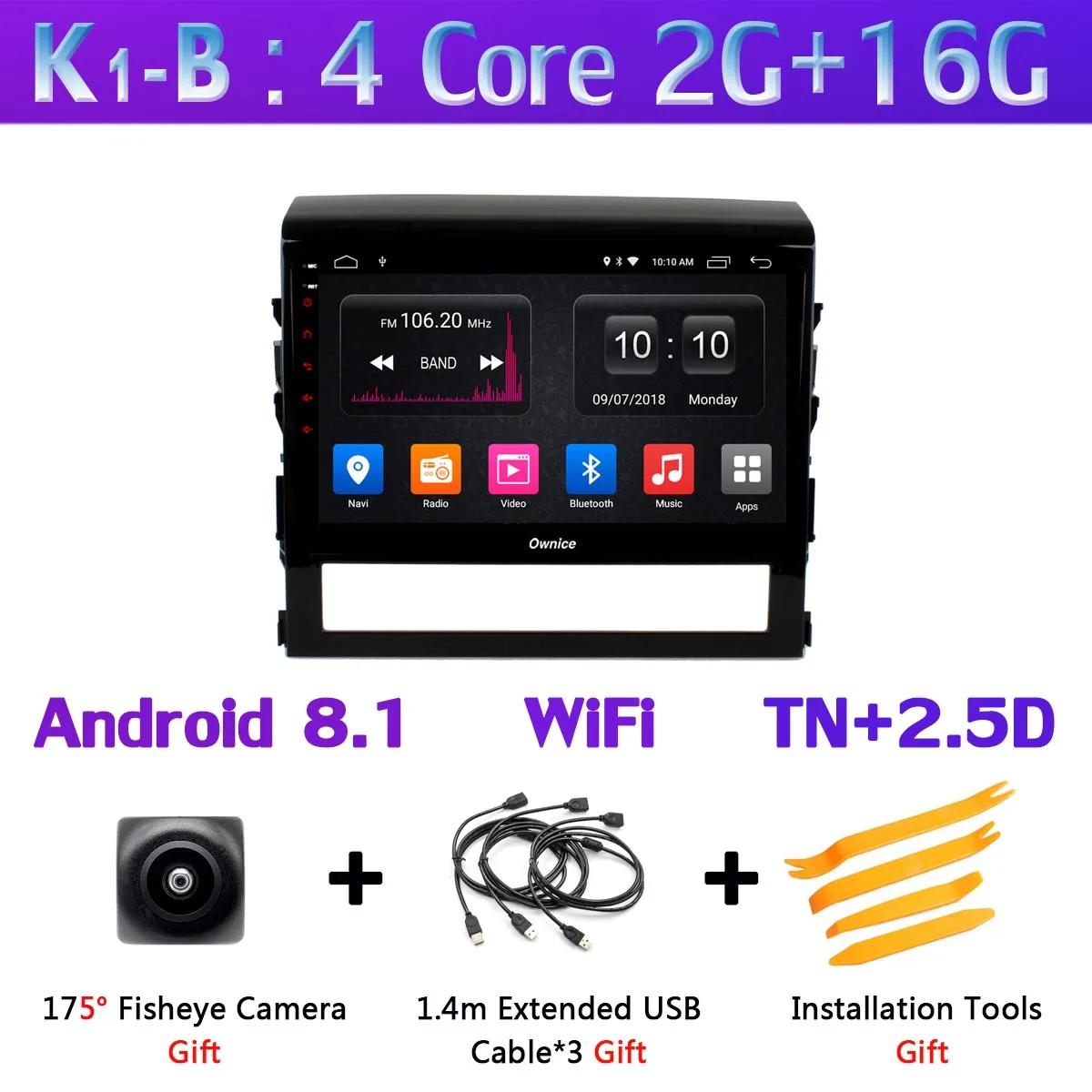 K1-B 360 ° 4* AHD камера Восьмиядерный Android 9,0 4G+ 64G SPDIF DSP CarPlay Автомобильный плеер для Toyota Land Cruiser 11 200- gps радио - Цвет: K1-B
