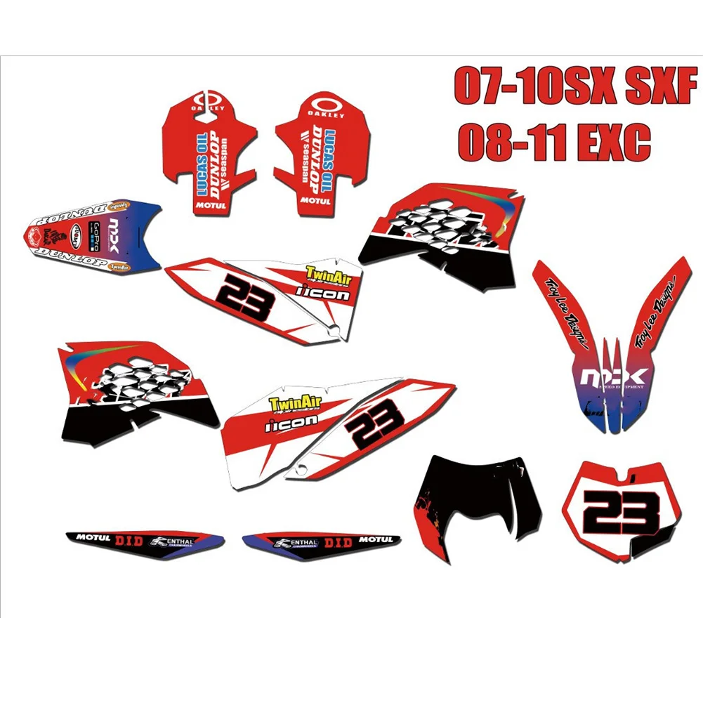 Бесплатные Индивидуальные графические Наклейки для KTM SX SXF 2007 2008 2009 2010 125 200 250-300 EXC