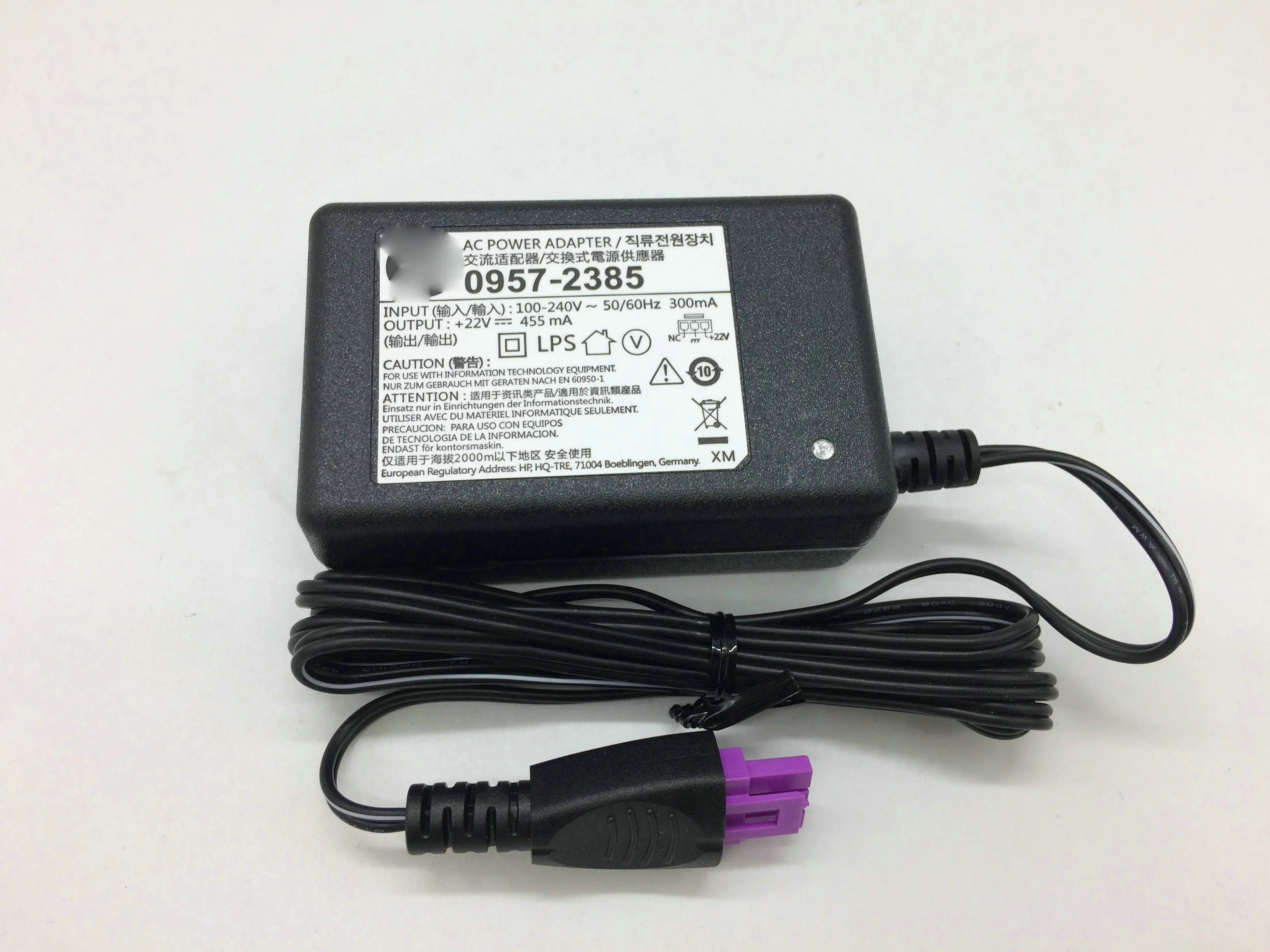 

1 шт. 0957-2385 адаптер переменного тока зарядное устройство источник питания 22 в 1010 мА для HP 1012 1510 1512 1513 1514 1518 2515 2540 2541 2542 2543 2544