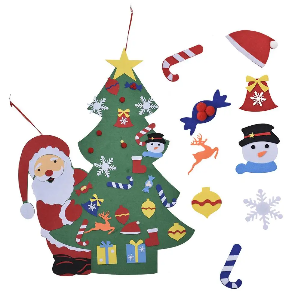 

Войлочная Рождественская елка «сделай сам», настенное украшение на стену, Рождественская елка для детей, новогодний подарок, Рождественско...