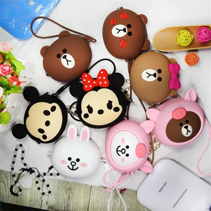 Kawaii кошелек для девочек мини через плечо силиконовый чехол на молнии с ремешком