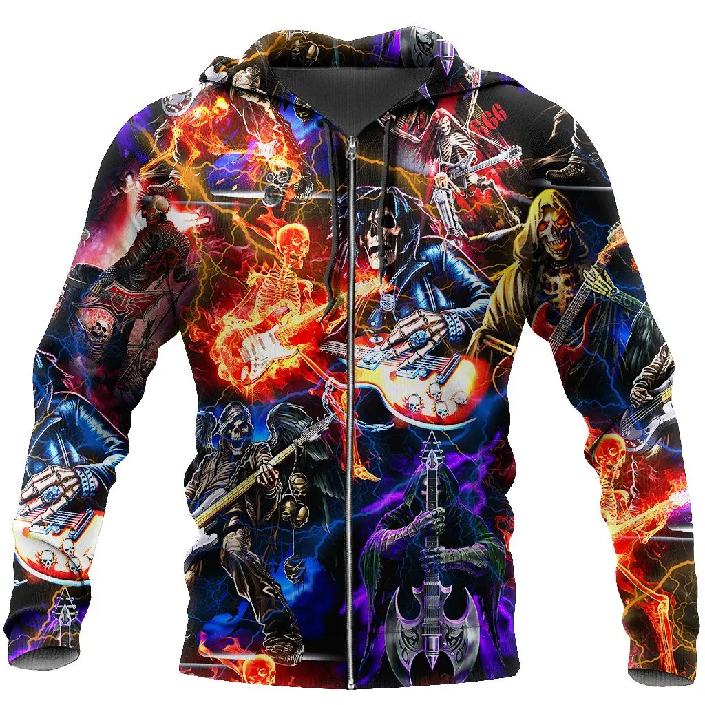 

Beautiful skull tattoo 3D full body print unisex luxury hoodie men sweatshirt zipper pullover casual jacket sportswear 105